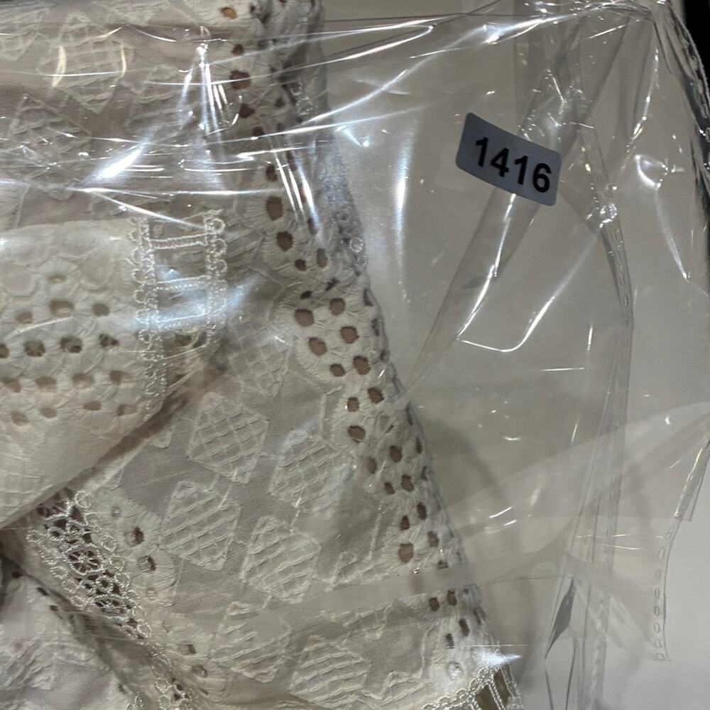 BA&SH Cream Gareth Eyelet Short Sleeve Shift Dress Sz 0 - Picture 11 of 11